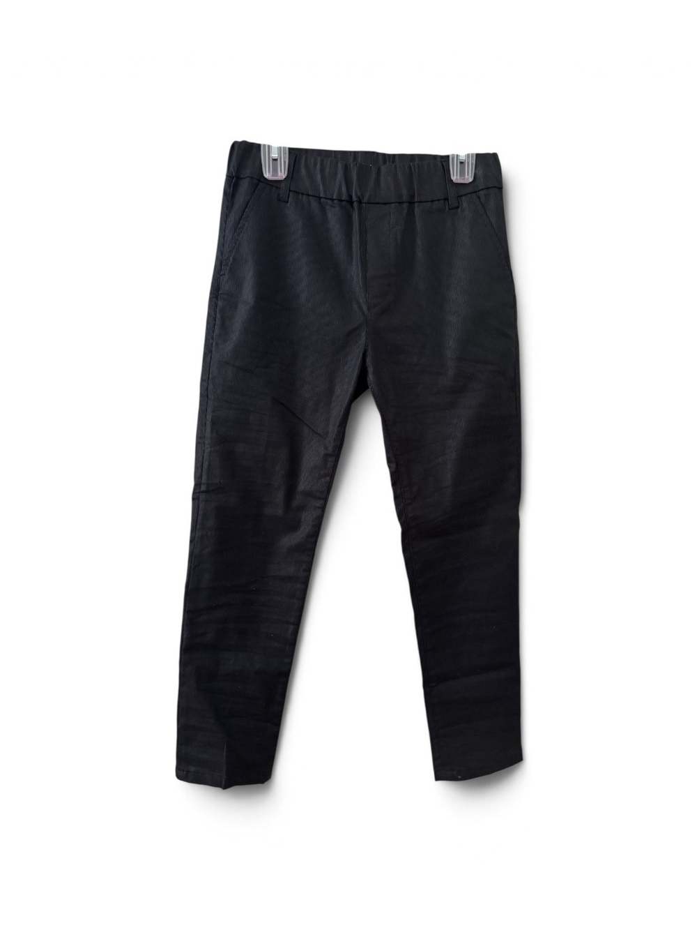BEVY FLOG Women's Black Ankle Cropped Dafna Style Flog Pants - Black Stripe